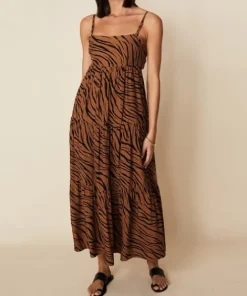 Faithfull the Brand Dresses>Corvina Midi Dress Kenya Animal