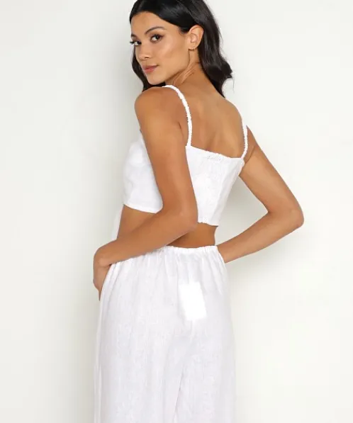 Faithfull the Brand Tops>Dafnica Linen Top White