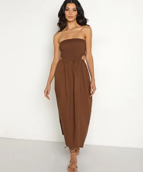 Faithfull the Brand Dresses>Deva Midi Dress Dark Chocolate