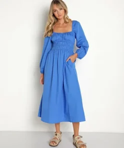 Faithfull the Brand Dresses>El Palma Midi Dress Pacific Blue
