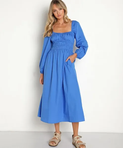 Faithfull the Brand Dresses>El Palma Midi Dress Pacific Blue