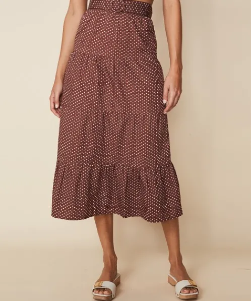 Faithfull the Brand Skirts>Farida Midi Skirt Bonnie Dot