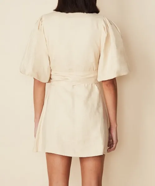 Faithfull the Brand Dresses>Godiva Wrap Dress Plain Sand