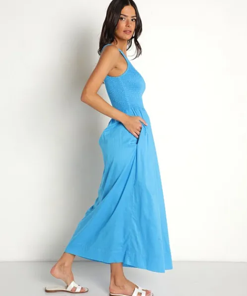 Faithfull the Brand Dresses>Khalani Midi Dress Turquoise