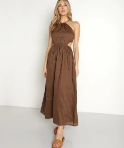 Faithfull the Brand Dresses>La Piedra Maxi Dress Chocolate