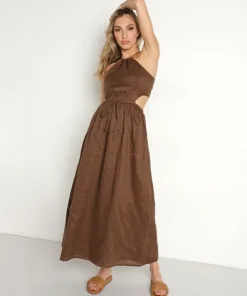Faithfull the Brand Dresses>La Piedra Maxi Dress Chocolate