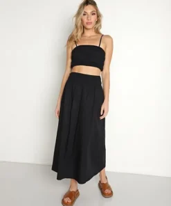 Faithfull the Brand Tops>Liya Top Plain Black