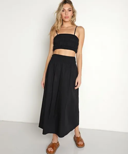 Faithfull the Brand Tops>Liya Top Plain Black