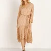 Faithfull the Brand Dresses>Matilda Peasant Dress Almeria Stripe Pink