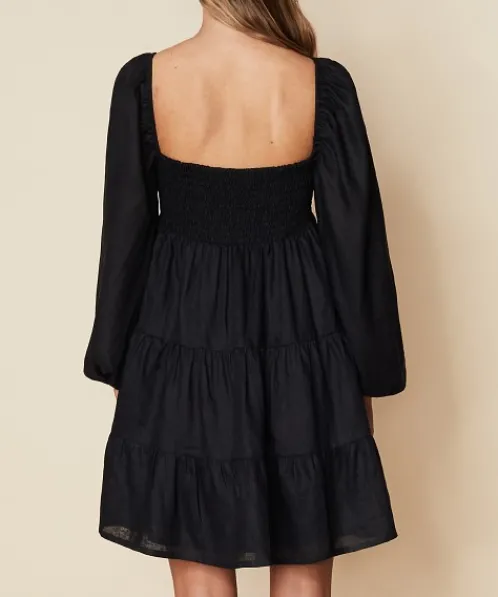 Faithfull the Brand Dresses>Morissa Mini Dress Black Linen