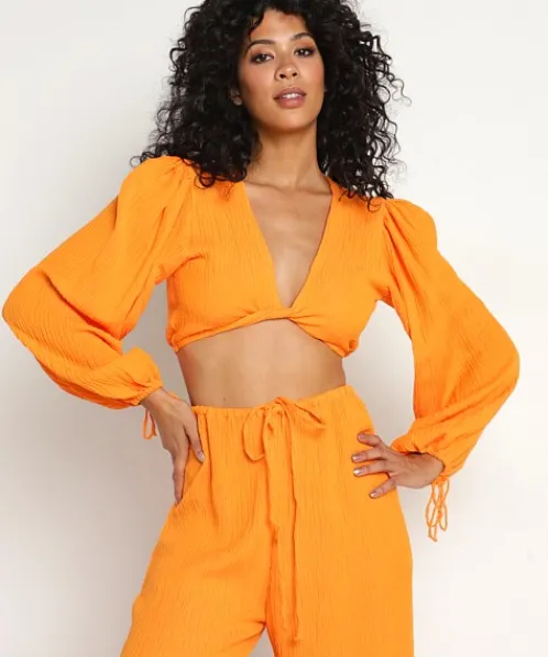 Faithfull the Brand Tops>Palmera Top Tangerine