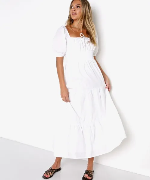 Faithfull the Brand Dresses>Rene Midi Dress White