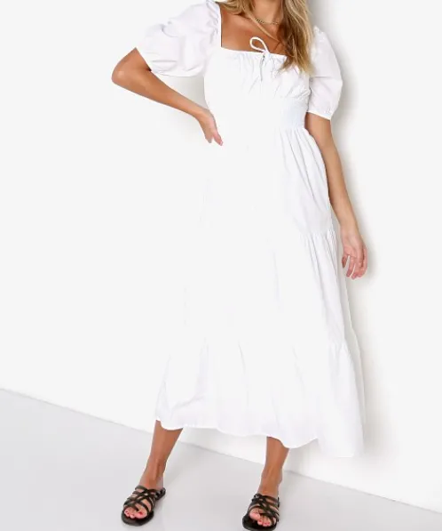 Faithfull the Brand Dresses>Rene Midi Dress White