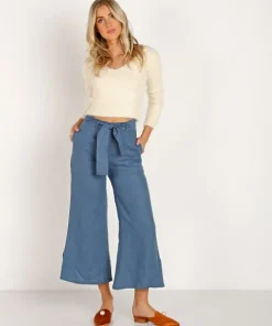 Faithfull the Brand Pants>Roza Pants Plain Washed Blue