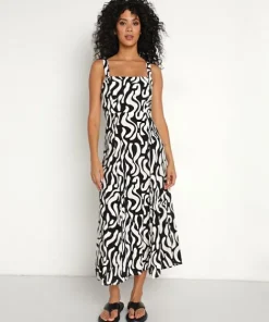 Faithfull the Brand Dresses>Rubina Midi Dress La Cateau Print Black