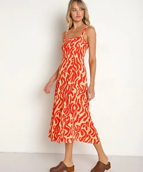 Faithfull the Brand Dresses>Rubina Midi Dress La Cateau Red