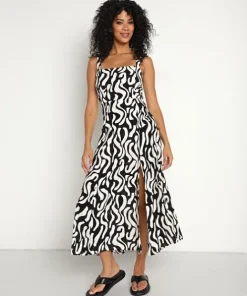 Faithfull the Brand Dresses>Rubina Midi Dress La Cateau Print Black