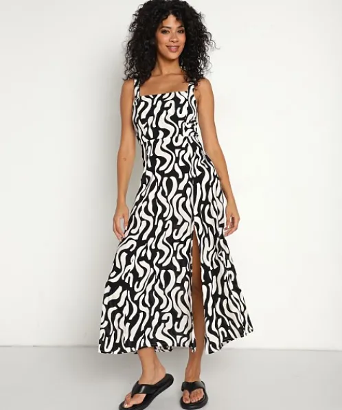 Faithfull the Brand Dresses>Rubina Midi Dress La Cateau Print Black