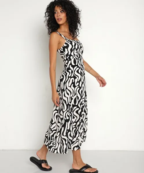 Faithfull the Brand Dresses>Rubina Midi Dress La Cateau Print Black