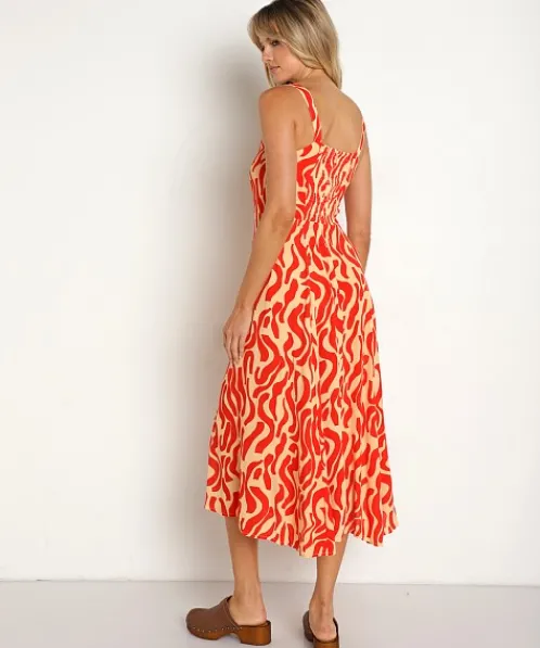 Faithfull the Brand Dresses>Rubina Midi Dress La Cateau Red