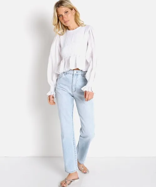 Faithfull the Brand Tops>Savita Top White