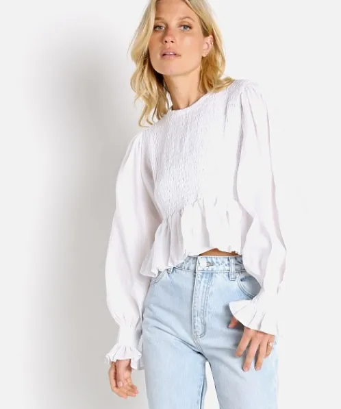 Faithfull the Brand Tops>Savita Top White