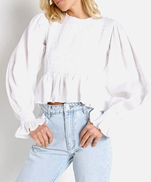 Faithfull the Brand Tops>Savita Top White