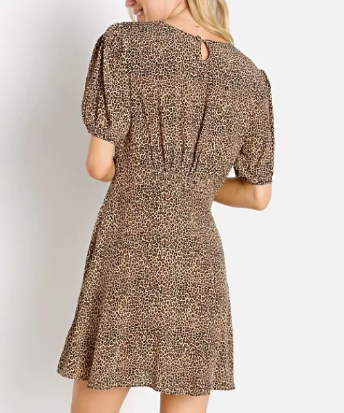 Faithfull the Brand Dresses>Sidonie Mini Dress Indi Animal
