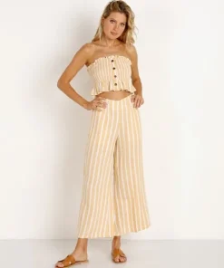 Faithfull the Brand Tops>Sloane Top Mazur Stripe Lemon