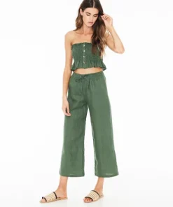 Faithfull the Brand Tops>Sloane Top Plain Moss Green