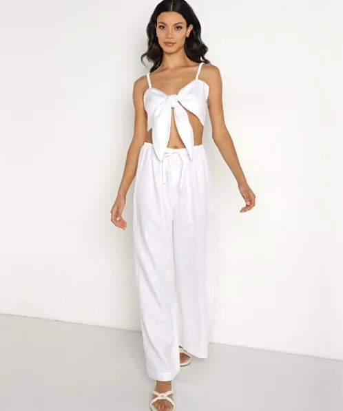 Faithfull the Brand Pants>Solano Linen Pant White