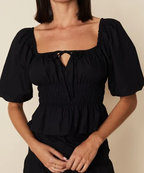 Faithfull the Brand Tops>Venetia Top Black