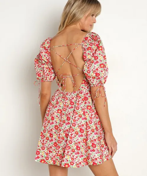 For Love & Lemons Dresses>For Love & Lemons Auden Puff Sleeve Mini Dress