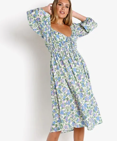 For Love & Lemons Dresses>For Love & Lemons Bridget Midi Dress Wisteria