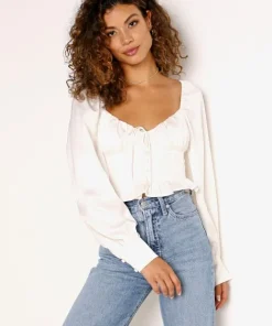 For Love & Lemons Tops>For Love & Lemons Carina Blouse Ivory