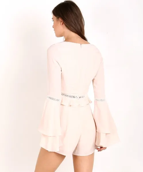 For Love & Lemons Rompers>For Love & Lemons Emelia Romper Dusty Pink