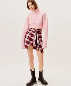 For Love & Lemons Skirts>For Love & Lemons Gwen Wrap Skirt Red Pink Plaid