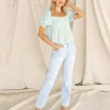 For Love & Lemons Tops>For Love & Lemons Jana Blouse Mint