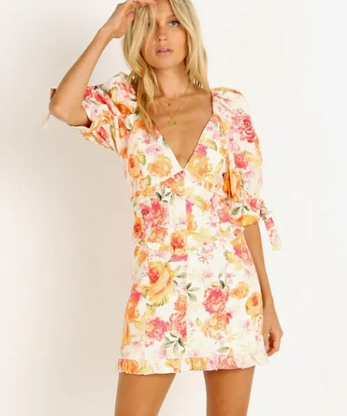 For Love & Lemons Dresses>For Love & Lemons Julep Mini Dress Coral