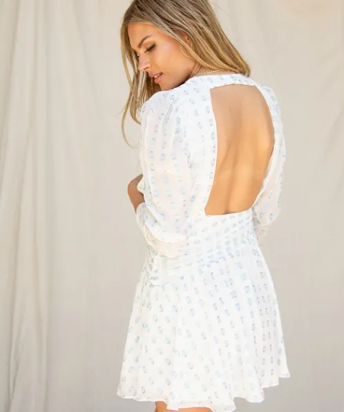 For Love & Lemons Dresses>For Love & Lemons June Mini Dress Aqua