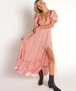 For Love & Lemons Dresses>For Love & Lemons Keeley Midi Dress Pink