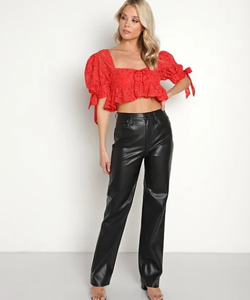 For Love & Lemons Tops>For Love & Lemons Lelia Top Red