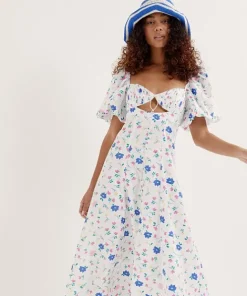 For Love & Lemons Dresses>For Love & Lemons Lexy Maxi Dress White Floral