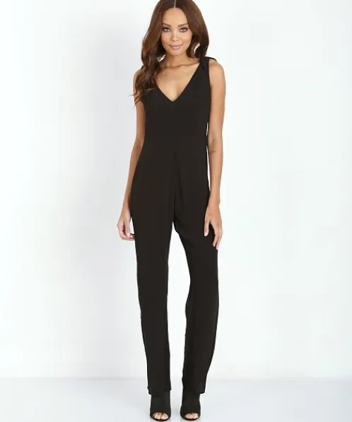 For Love & Lemons Rompers>For Love & Lemons Midnight Tide Jumpsuit Black