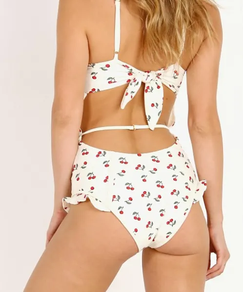 For Love & Lemons One Pieces>For Love & Lemons Mon Cheri One Piece Ivory Cherry