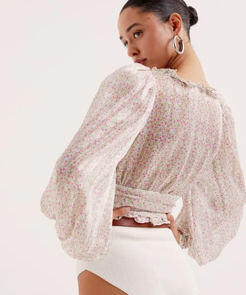For Love & Lemons Tops>For Love & Lemons Natalie Crop Top Ivory