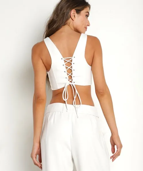 For Love & Lemons Tops>For Love & Lemons Nomi Crop Top