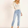 For Love & Lemons Knits | Tops>For Love & Lemons Pearl V Neck Cropped Sweater Ivory