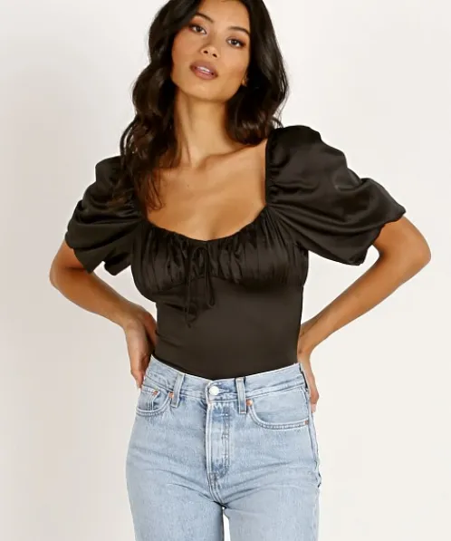 For Love & Lemons Bodysuits | Tops>For Love & Lemons Pixie Bodysuit Black