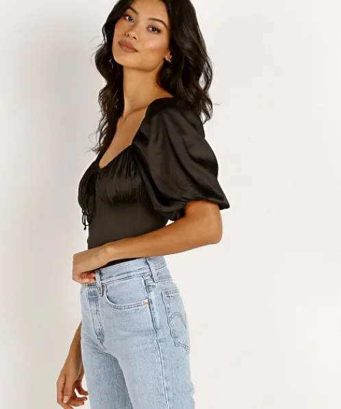 For Love & Lemons Bodysuits | Tops>For Love & Lemons Pixie Bodysuit Black
